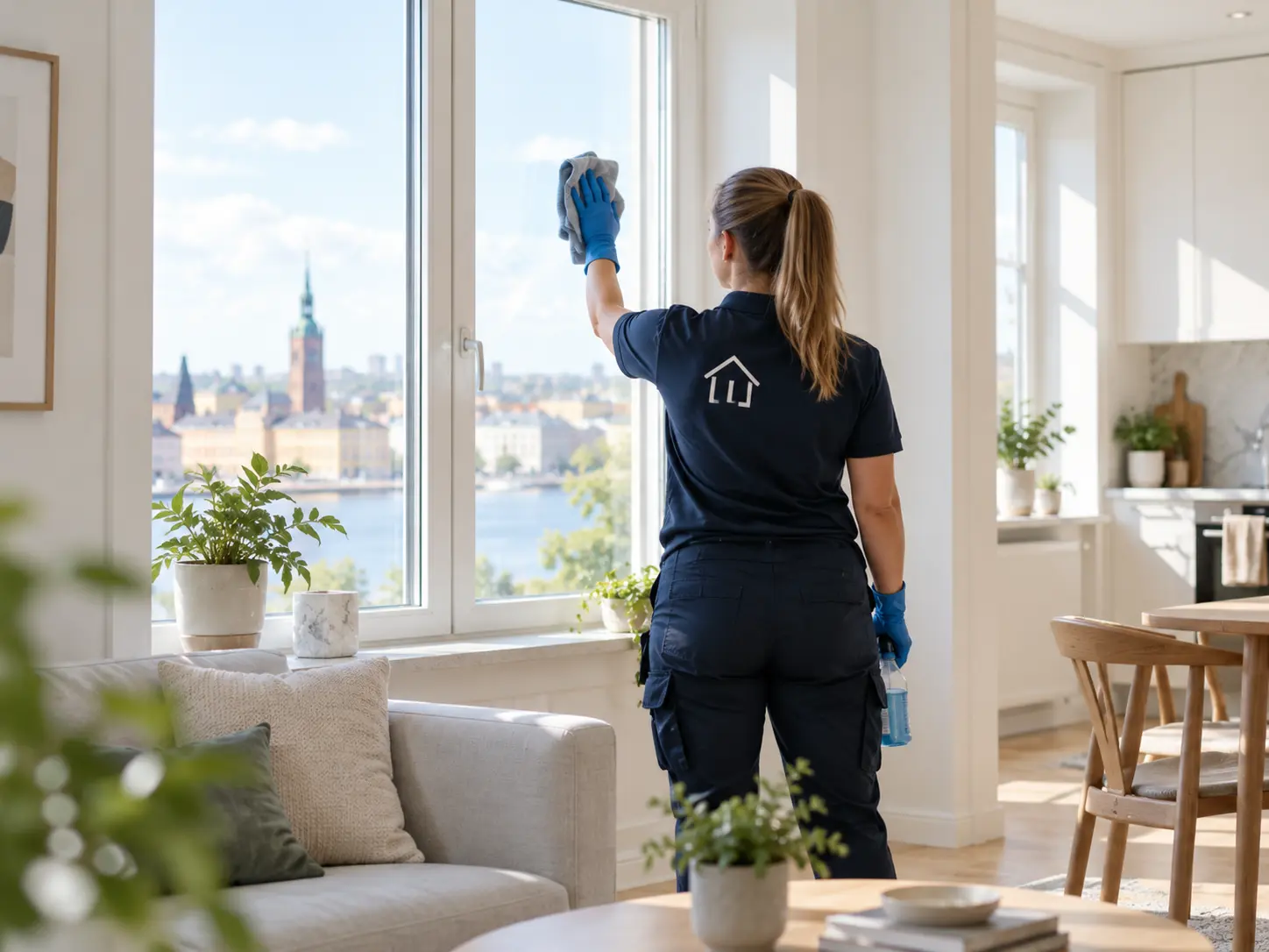 Fönsterrengöring efter renovering